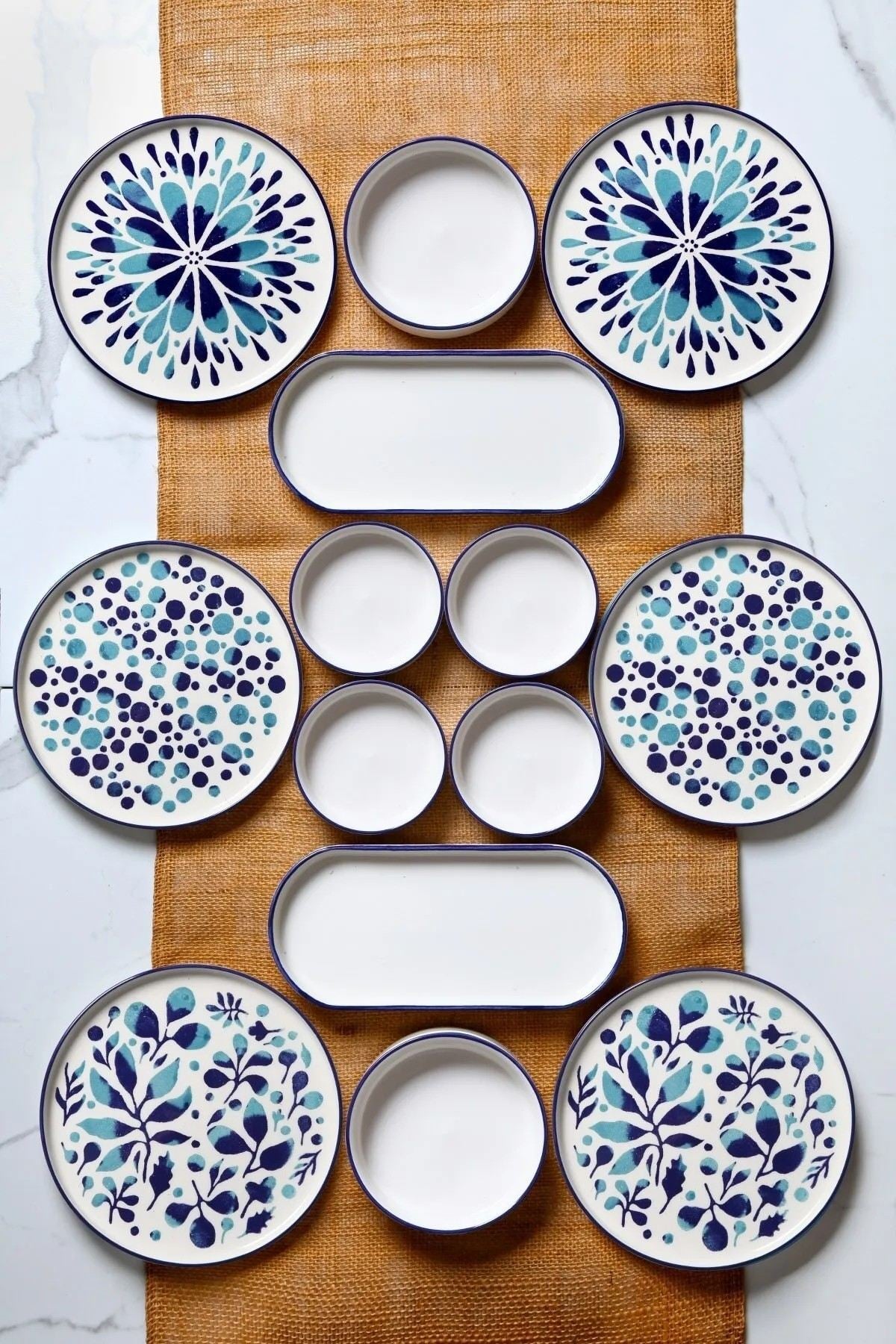 MCH09211 Blu Bianco 100% CERAMICA larghezza 19 cm