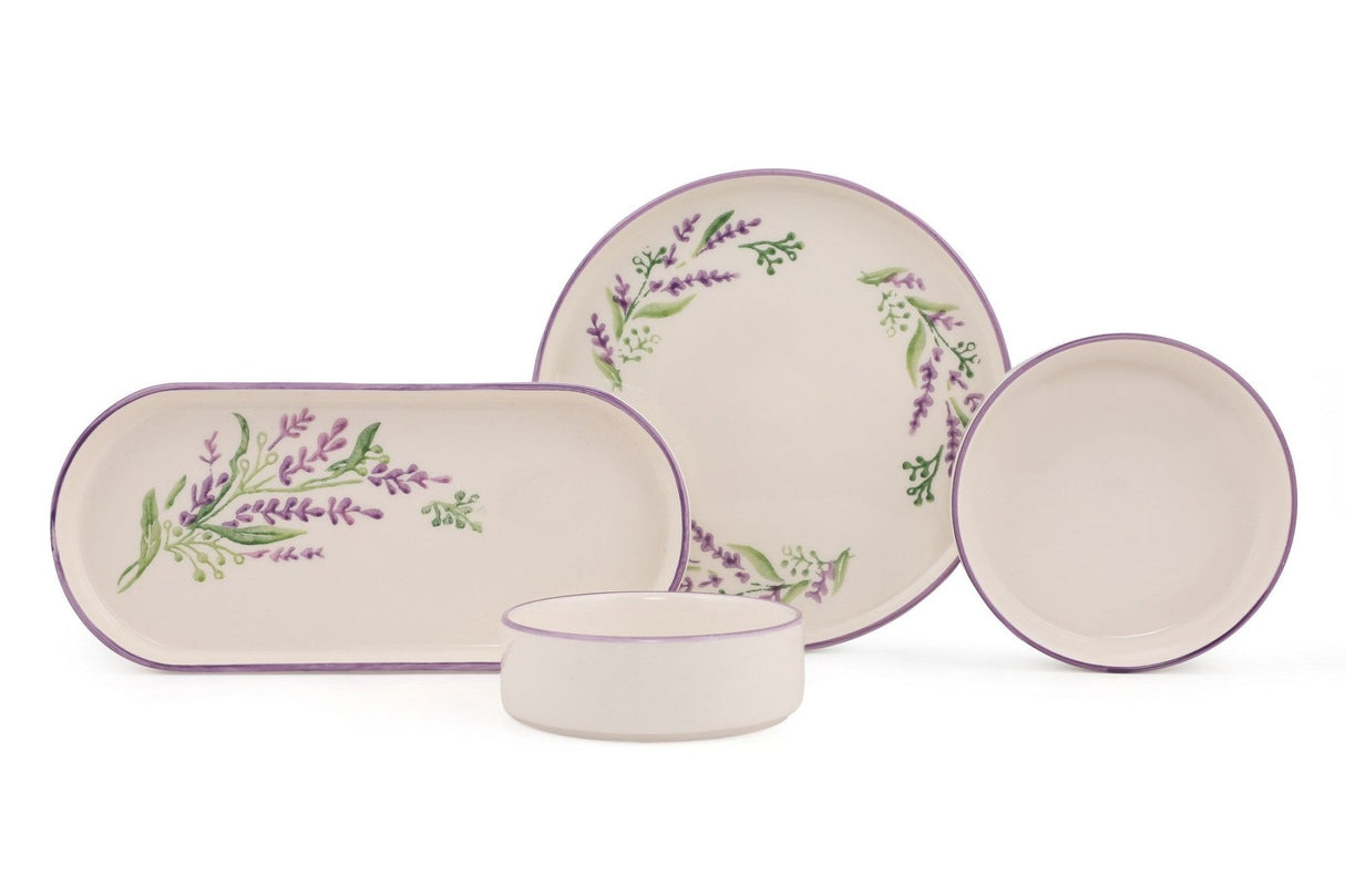 Lavanta 14 Bianco Viola Verde 100% CERAMICA larghezza 19 cm