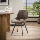 Eetkamerstoelen - Moderne Eetkamerstoel Riviera Rich Taupe Draaibaar Zonder Armleuningen - Dimehouse