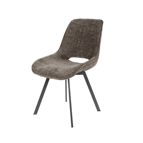 Sedia da pranzo moderna Riviera Rich Taupe Girevole senza braccioli