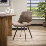 Eetkamerstoelen - Moderne Eetkamerstoel Riviera Rich Champagne Draaibaar Zonder Armleuningen - Dimehouse