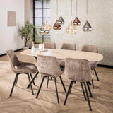 Eetkamerstoelen - Moderne Eetkamerstoel Riviera Rich Champagne Draaibaar Zonder Armleuningen - Dimehouse