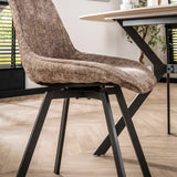 Eetkamerstoelen - Moderne Eetkamerstoel Riviera Rich Champagne Draaibaar Zonder Armleuningen - Dimehouse