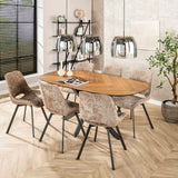 Set di 4 sedie da pranzo Riviera Rich champagne girevoli