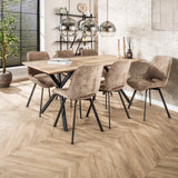 Set di 4 sedie da pranzo Riviera Rich champagne girevoli