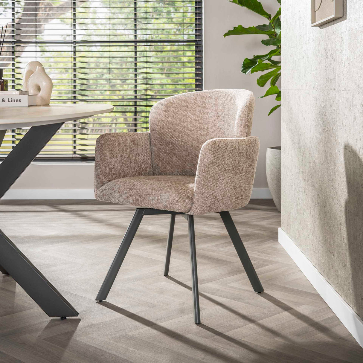Eetkamerstoelen - Set van 2 Moderne eetkamerstoelen Luma Hoven Rich Zand - Dimehouse