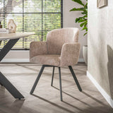 Eetkamerstoelen - Set van 2 Moderne eetkamerstoelen Luma Hoven Rich Zand - Dimehouse