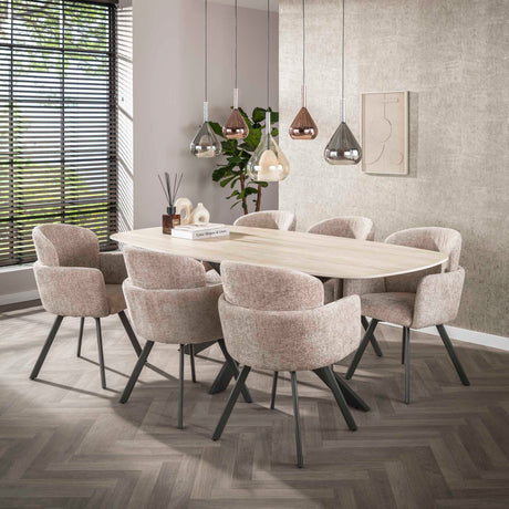 Set di 2 sedie per sala da pranzo moderne Luma Hoven Rich Sand