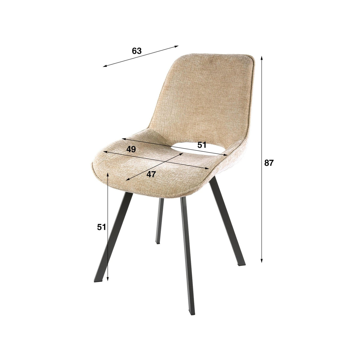 Set di 4 sedie da pranzo girevoli Avero Jaroq sabbia