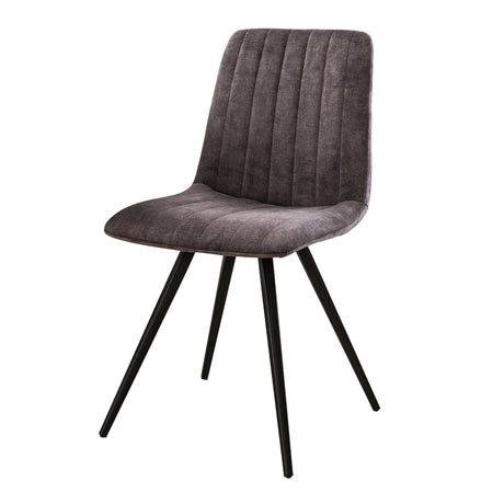 Sedia per sala da pranzo Sadie Velvet Grey - Senza braccioli