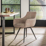 Eetkamerstoelen - Set van 2 eetkamerstoelen Bouclé zand draaibaar Syro - Dimehouse