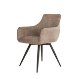Eetkamerstoelen - Set van 2 eetkamerstoelen Bouclé zand draaibaar Syro - Dimehouse