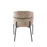 Eetkamerstoelen - Eetkamerstoel Chenille Zand met ronde rug en arm - Lola - Dimehouse
