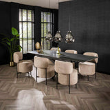 Sedia per sala da pranzo Dante Bouclé Sabbia Girevole - Senza braccioli