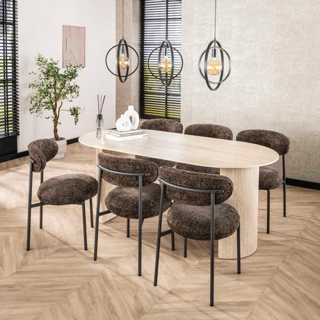 Sedia per sala da pranzo Aero Tissee Cargo Tissee Tessuto Marrone