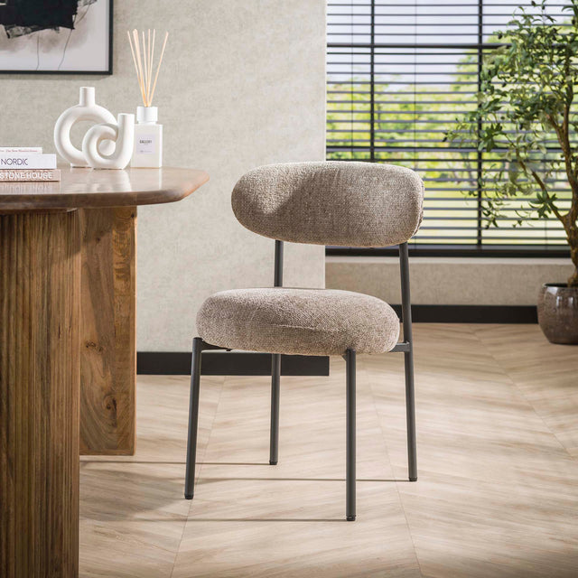 Eetkamerstoelen - Eetkamerstoel Aero Tissee Cargo Tissee Stof Zand - Dimehouse
