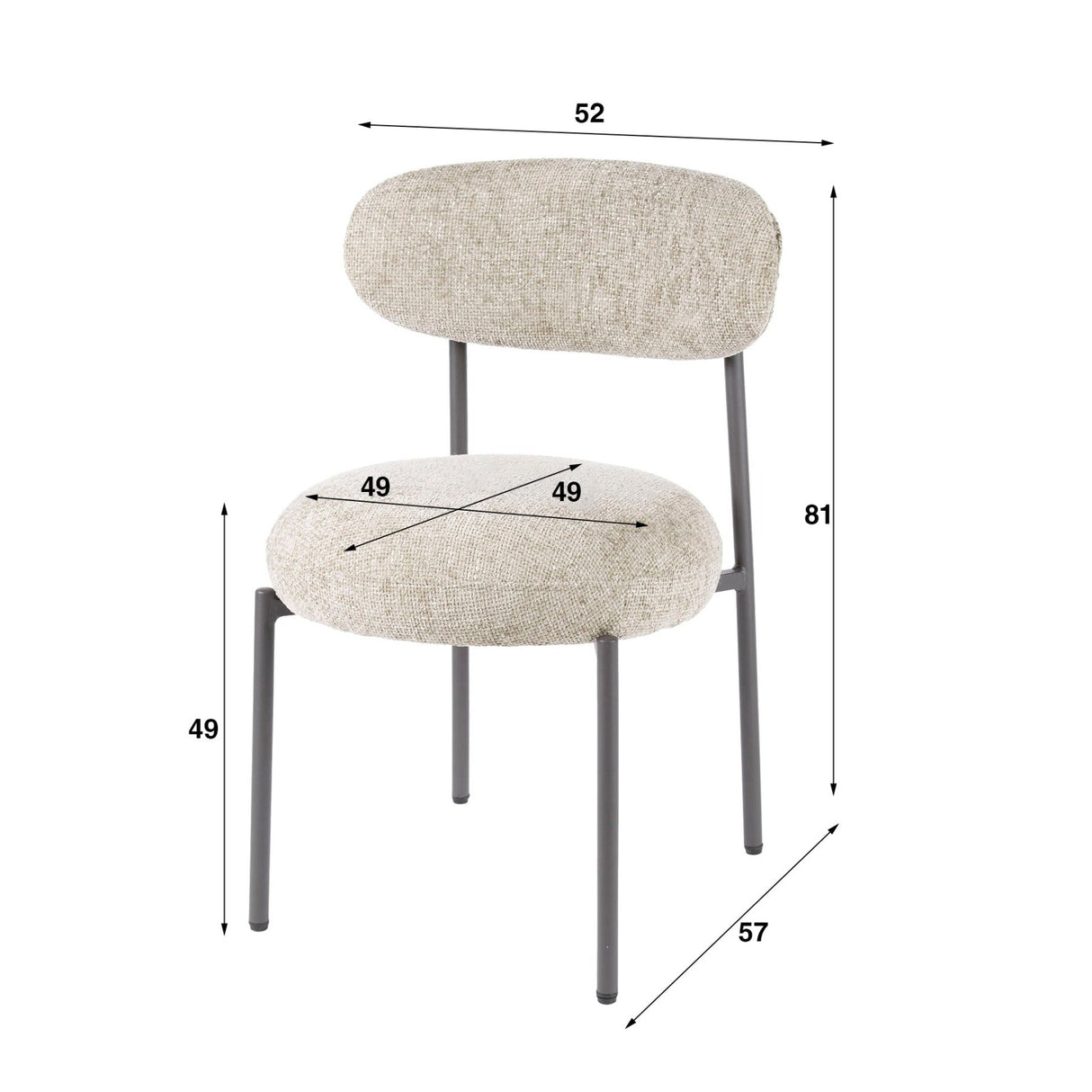 Eetkamerstoelen - Eetkamerstoel Aero Tissee Cargo Tissee Stof Zand - Dimehouse