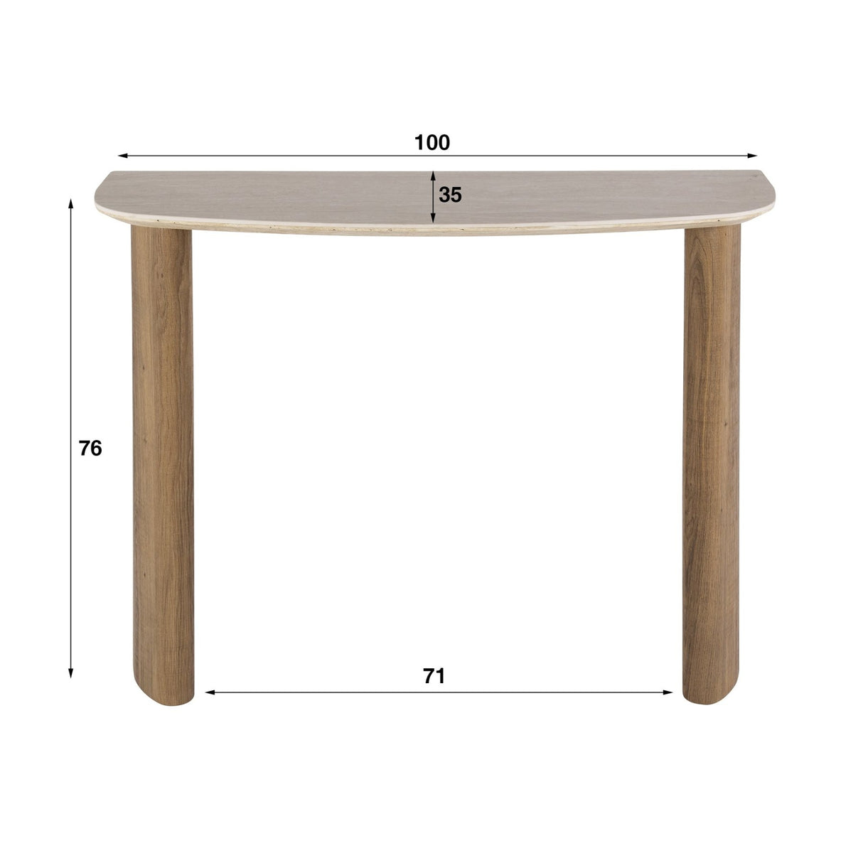 Kaptafels - Kaptafel Jimi Curvo Keramiek Travertine 100 cm - Dimehouse