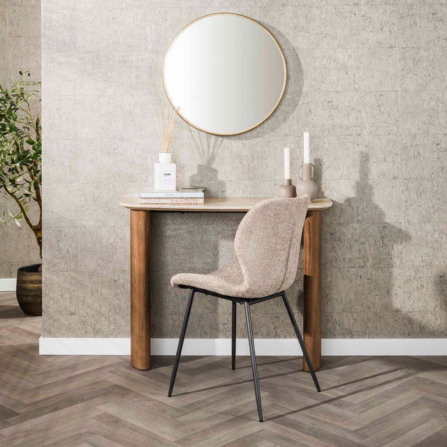 Kaptafels - Kaptafel Jimi Curvo Keramiek Travertine 100 cm - Dimehouse