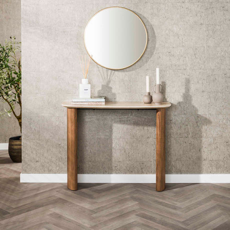 Kaptafel Jimi Curvo Keramiek Travertine 100 cm