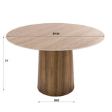 Tavolo da pranzo rotondo Jimi Ø120 cm in ceramica travertino beige