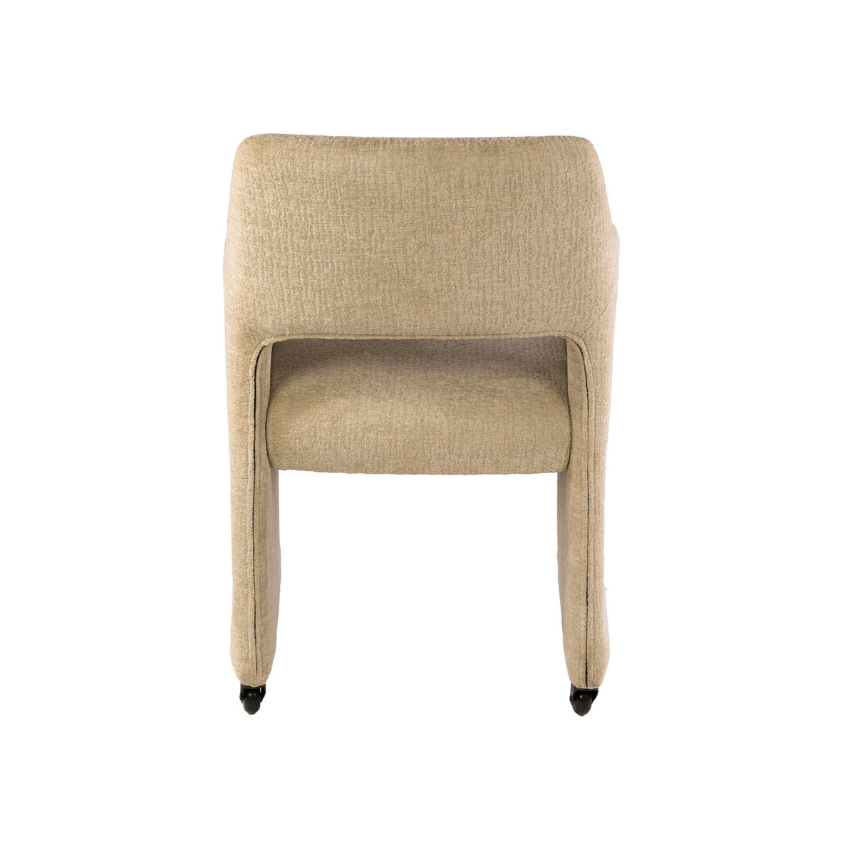 Eetkamerstoelen - Set van 2 Eetkamerstoelen Capri Jaroq zand Stof op wieltjes - Dimehouse
