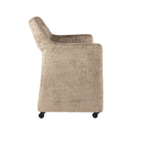 Eetkamerstoelen - Set van 2 Eetkamerstoelen Capri Alura zand Stof met wieltjes - Dimehouse