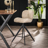 Barkrukken - Set van 2 barkrukken Lirio Bouclé Zand Comfort - Dimehouse