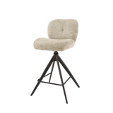 Set di 2 sgabelli da bar Lirio Bouclé Sand Comfort