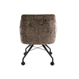 Eetkamerstoelen - Set van 2 Eetkamerstoelen Tova Stof Taupe Met Wieltjes - Dimehouse