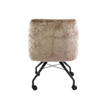 Eetkamerstoelen - Set van 2 Eetkamerstoelen Tova Stof Alura Zand Met Wieltjes - Dimehouse