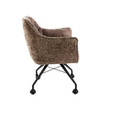 Set 2 Sedie Sala Da Pranzo Tova In Tessuto Hoven Rich Champagne Con Ruote