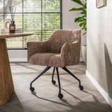 Set 2 Sedie Sala Da Pranzo Tova In Tessuto Hoven Rich Champagne Con Ruote