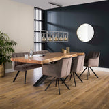 Eetkamerstoelen - Set van 2 Eetkamerstoelen Lino Velvet Antraciet Draaibaar - Dimehouse
