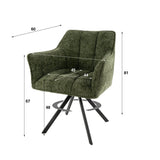 Eetkamerstoelen - Eetkamerstoel Lino Groen Draaibaar - Dimehouse