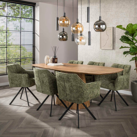 Sedia per sala da pranzo Lino Verde Girevole