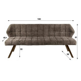 Eetkamerbank raster taupebruin chenille