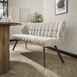 Eetkamerbank Raster chenille zandbruin