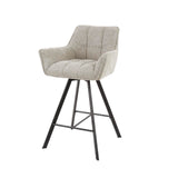 Set 2 Sgabelli Bar Lino Bouclé Sand Griglia Girevole