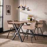 Barkrukken - Draaibare Barstoel Lino Champagne Velvet - Zithoogte 69 cm - Dimehouse