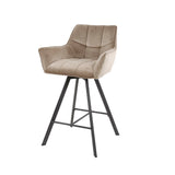 Barkrukken - Draaibare Barstoel Lino Champagne Velvet - Zithoogte 69 cm - Dimehouse