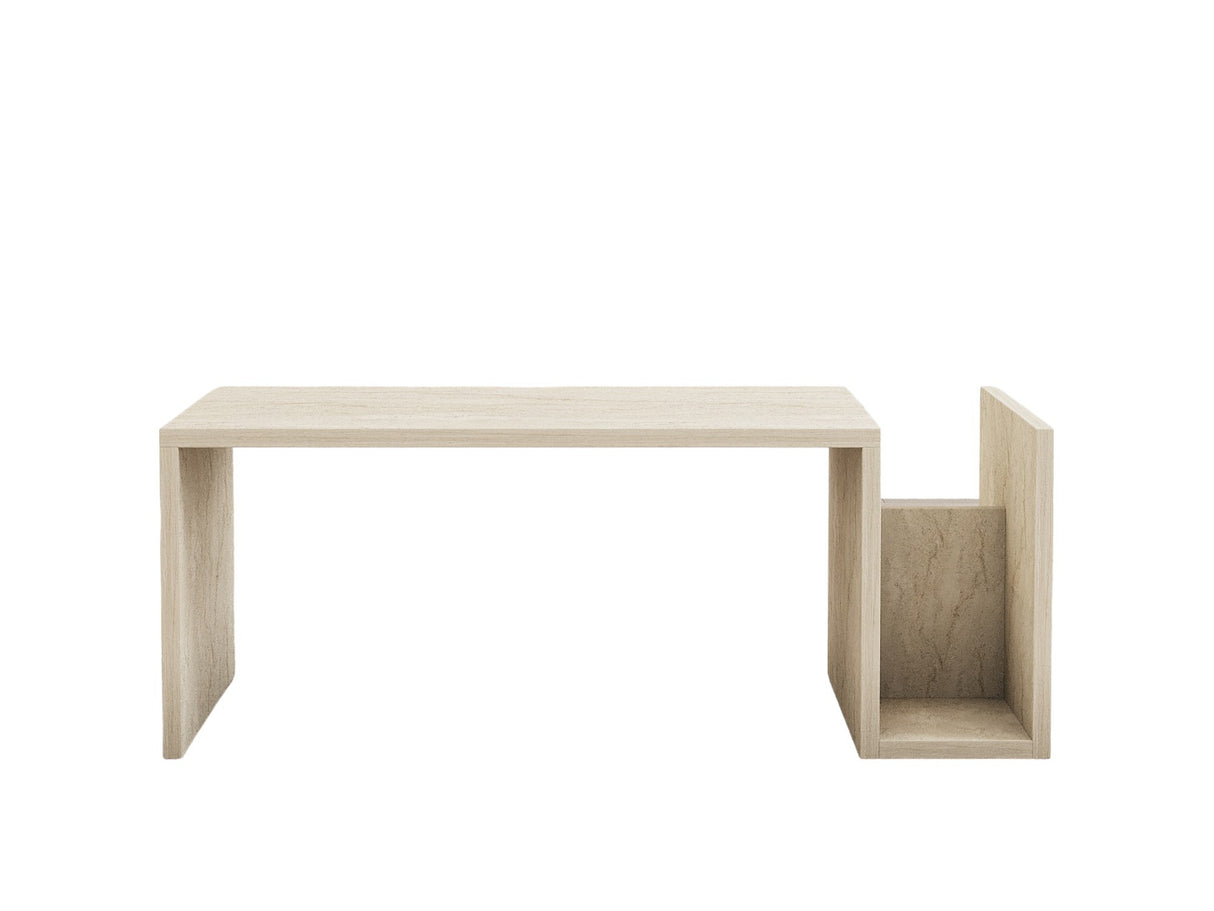 Tavolino Rettangolare Travertino - 87x50 cm - Mebo