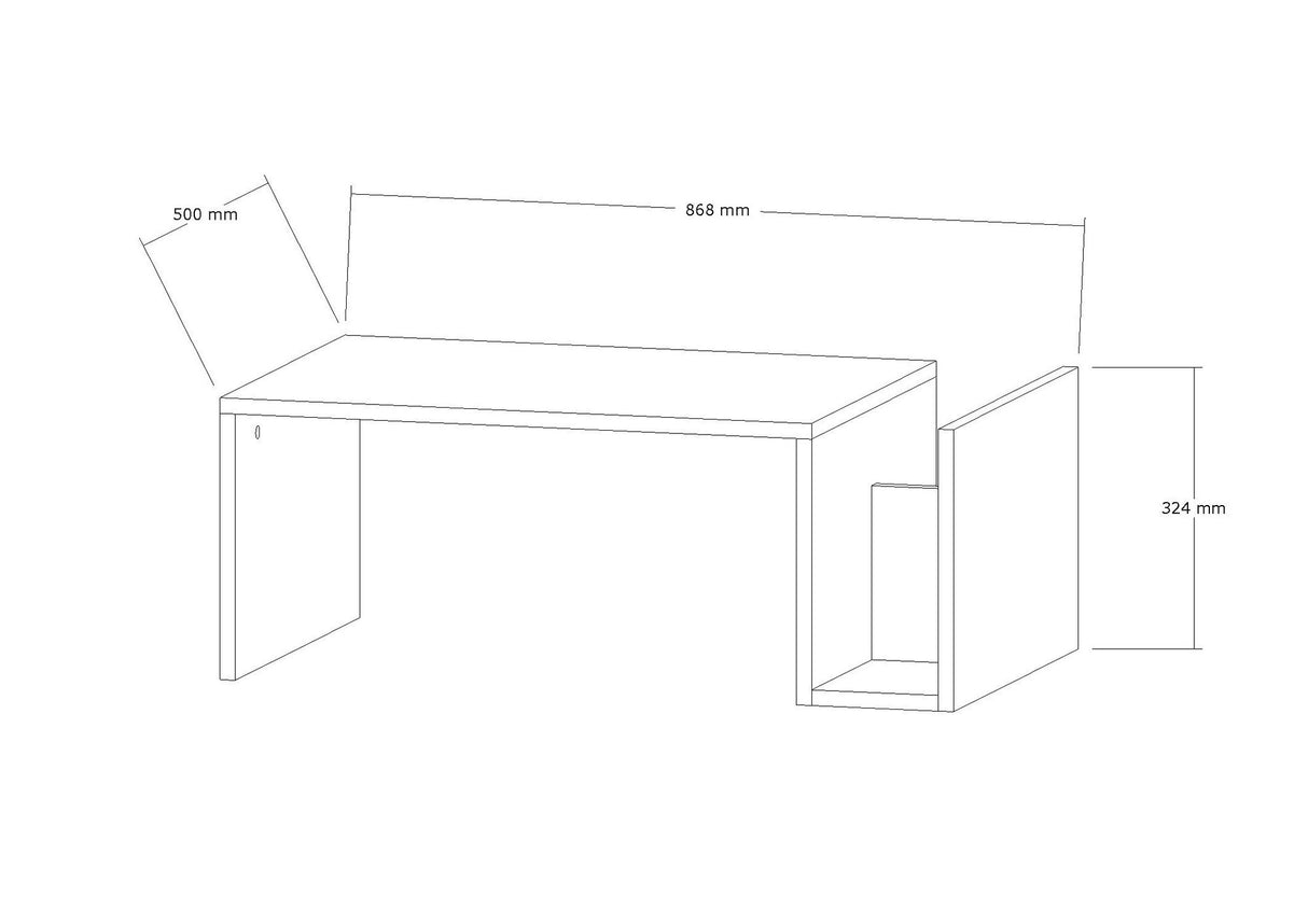 Tavolino Rettangolare Travertino - 87x50 cm - Mebo