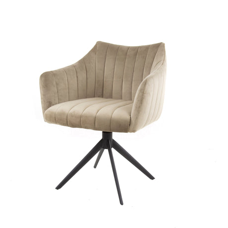 Set di 2 sedie da pranzo Monaco girevoli Velours Champagne