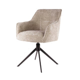 Set di 2 sedie da pranzo in Tessuto Chia Rich Sabbia Girevoli