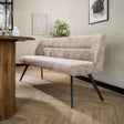 Eetkamerbanken - Eetkamerbank Chia Chenille Stof Rich Zand 188 cm - Dimehouse