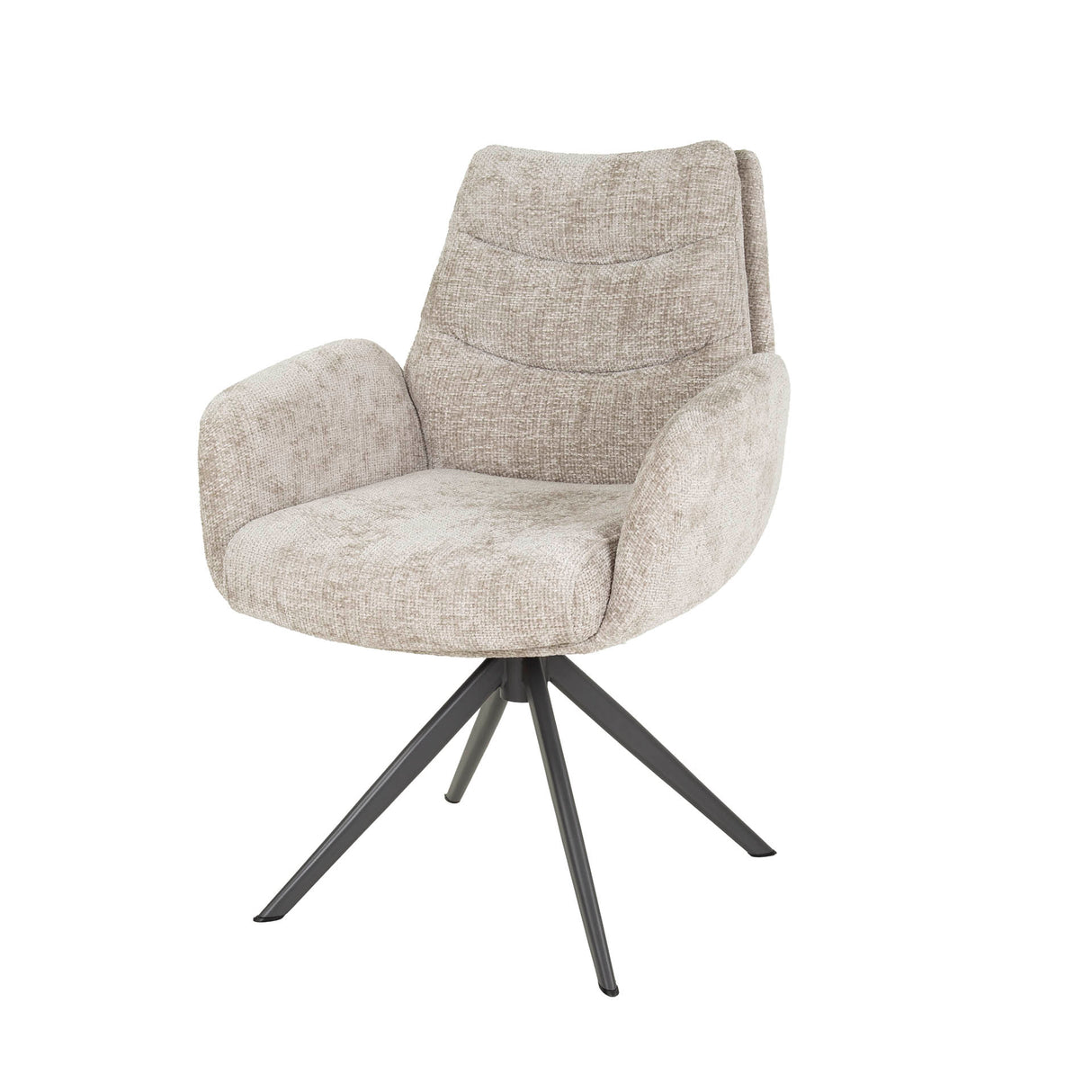 Eetkamerstoelen - Eetkamerstoel Elite Zand Chenille Stof Rich Draaibaar - Dimehouse