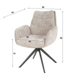Eetkamerstoelen - Eetkamerstoel Elite Zand Chenille Stof Rich Draaibaar - Dimehouse