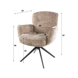 Set di 2 sedie da pranzo Savona girevoli Hoven Rich Sand