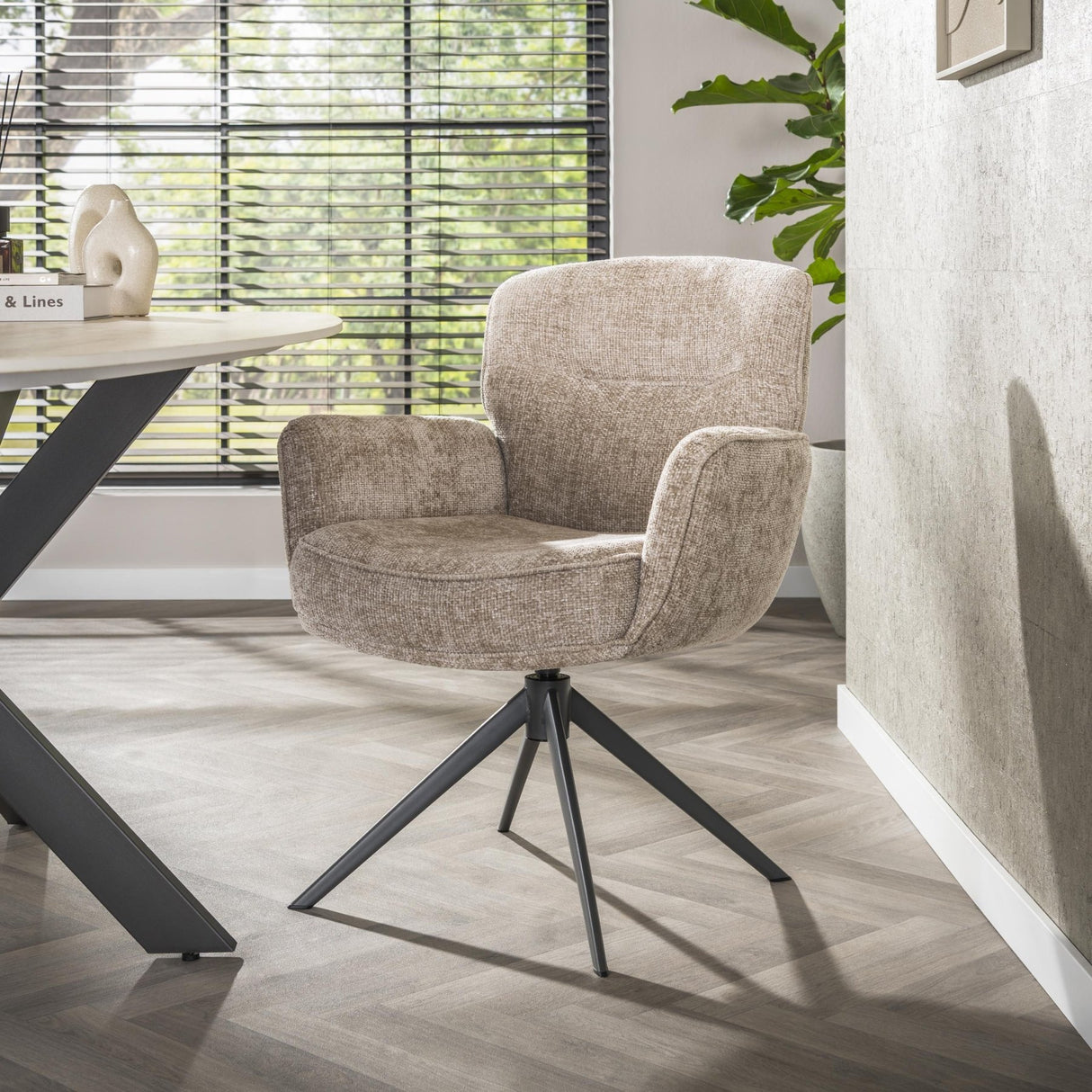 Set di 2 sedie da pranzo Savona girevoli Hoven Rich Sand